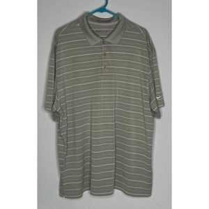 Men's Nike Dri-Fit Vapor Golf Polo Olive Green w/ White Stripes XXL